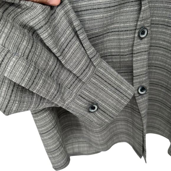 Vintage Bernini Gray Lightweight Button-Down Long-Sleeve Shirt Large - Picture 4 of 8